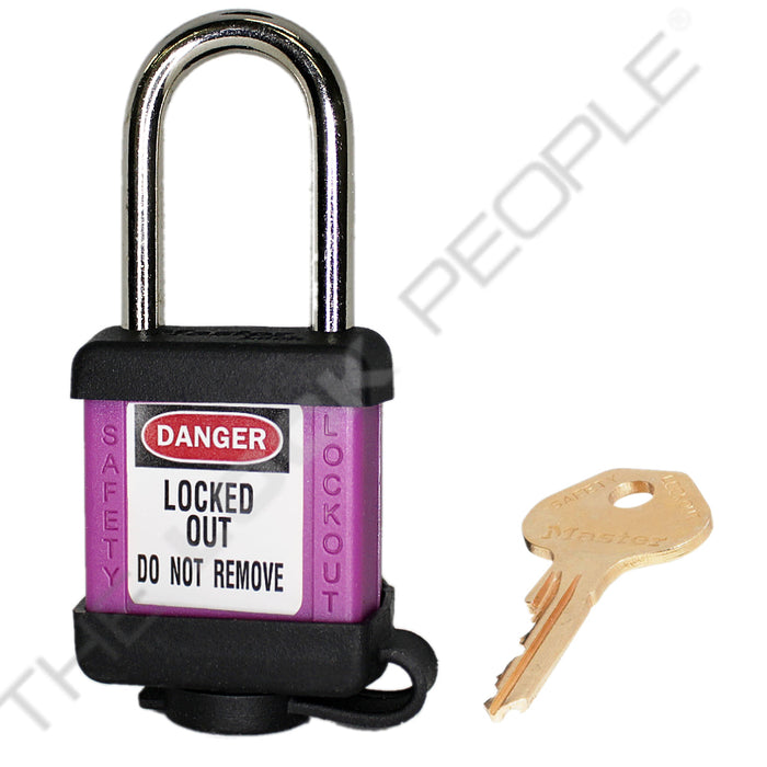 Master Lock 410COV Padlock with Plastic Cover 1-1/2in (38mm) wide-Master Lock-Keyed Different-1-1/2in-410PRPCOV-MasterLocks.com