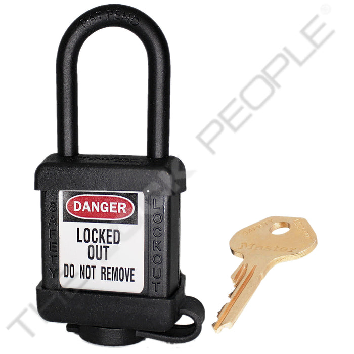 Master Lock 406COV Padlock with Plastic Cover 1-1/2in (38mm) wide-Master Lock-Keyed Alike-Black-406KABLKCOV-MasterLocks.com
