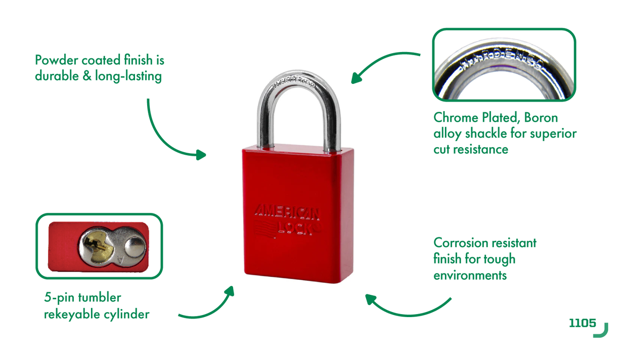 American Lock A1105PC Aluminum Padlock (Keyed Alike)