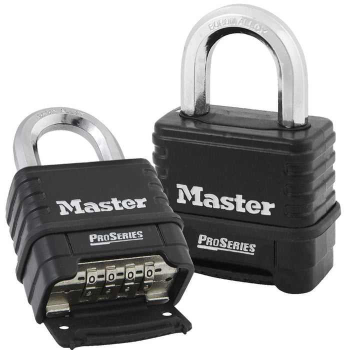 Master Lock 1178 ProSeries® Zinc Die-Cast Resettable Combination Padlock, Black 2-1/4in (57mm) Wide-Keyed-Master Lock-1-1/16in (27mm)-1178-MasterLocks.com