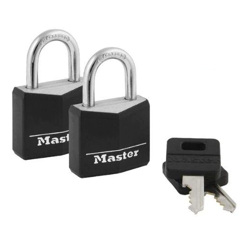 Master Lock 131T Covered Solid Body Padlock; 2 Pack 1-3/16in (30mm) Wide