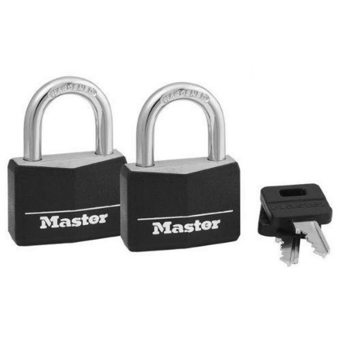 Master Lock 141T Covered Solid Body Padlock; 2 Pack 1-9/16in (40mm) Wide