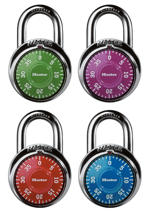 Master Lock 1505D Combination Dial Padlock; Assorted Colors 1-7/8in (48mm) Wide-Combination-Master Lock-1505D-MasterLocks.com