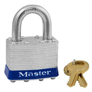 Master Lock 1 Laminated Steel Padlock 1-3/4in (44mm) Wide-Keyed-Master Lock-Blue-Keyed Alike-1KABLU-MasterLocks.com