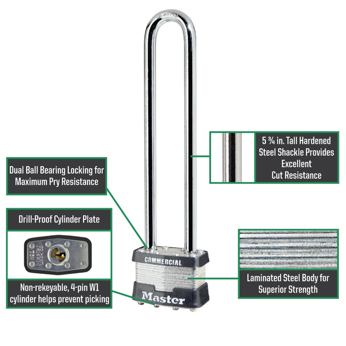 Master Lock 1 Laminated Steel Padlock 1-3/4in (44mm) Wide-Keyed-Master Lock-MasterLocks.com