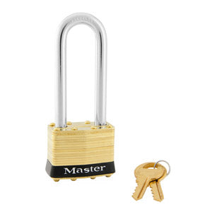 Master Lock 2 Laminated Brass Padlock 1-3/4in (44mm) Wide-Keyed-Master Lock-Black-Keyed Alike-2KALJBLK-MasterLocks.com