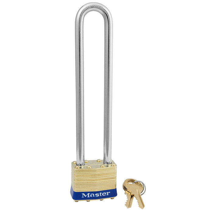Master Lock 2 Laminated Brass Padlock 1-3/4in (44mm) Wide-Keyed-Master Lock-Blue-Keyed Alike-2KALN-MasterLocks.com