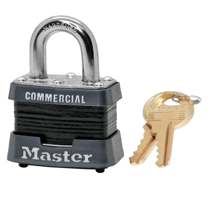 Master Lock 3 Laminated Steel Padlock 1-9/16in (40mm) Wide