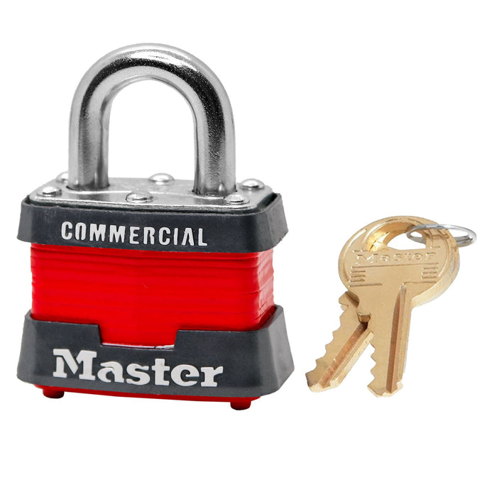 Master Lock 3 Laminated Steel Padlock 1-9/16in (40mm) Wide
