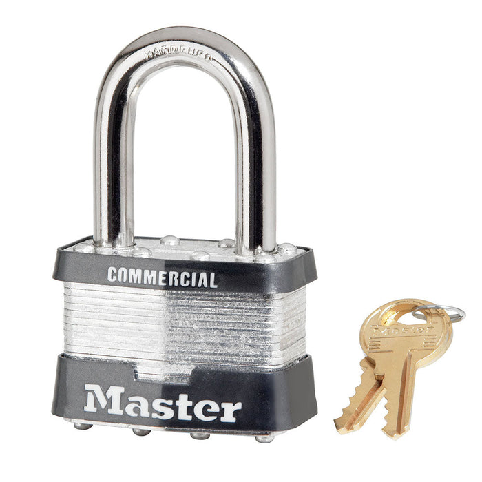 Master Lock 5 Laminated Steel Padlock 2in (51mm) Wide-Keyed-Master Lock-Steel-Keyed Alike-5KALF-MasterLocks.com