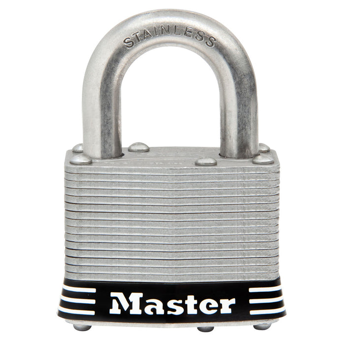 Master Lock 5SSKAD Laminated Stainless Steel Padlock 2in (51mm) Wide-Keyed-Master Lock-5SSKAD-MasterLocks.com