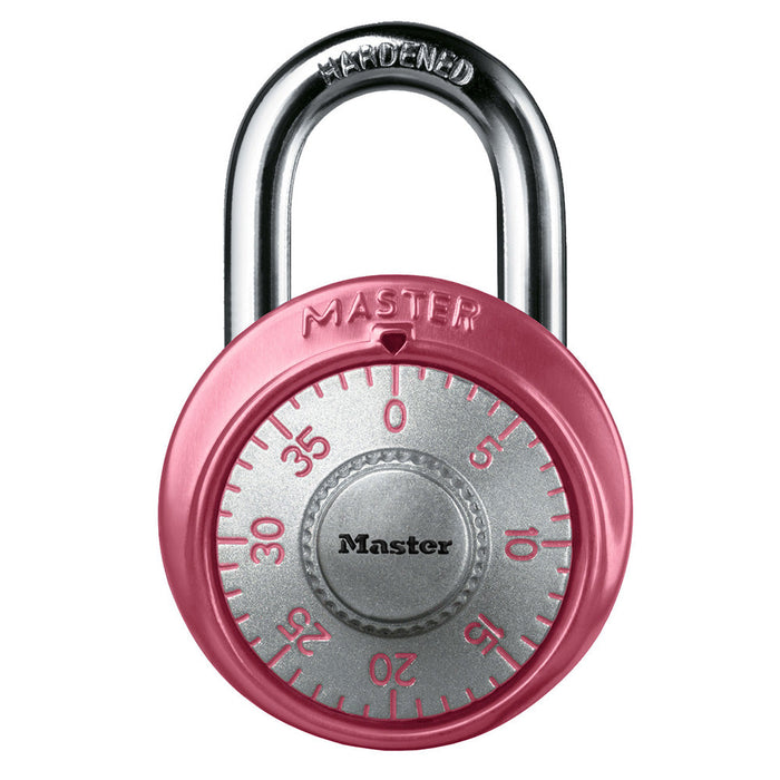 Master Lock 1530DPNK Combination Dial Padlock with Aluminum Cover; Pink 1-7/8in (48mm) Wide-Combination-Master Lock-1530DPNK-MasterLocks.com