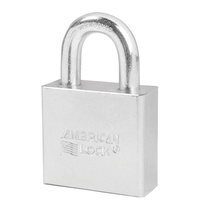American Lock A50HS 2in (51mm) Solid Steel Pin Tumbler Padlock, Stainless Steel Pins, Keyed Alike-Keyed-American Lock-Keyed Alike-A50HSKA-MasterLocks.com