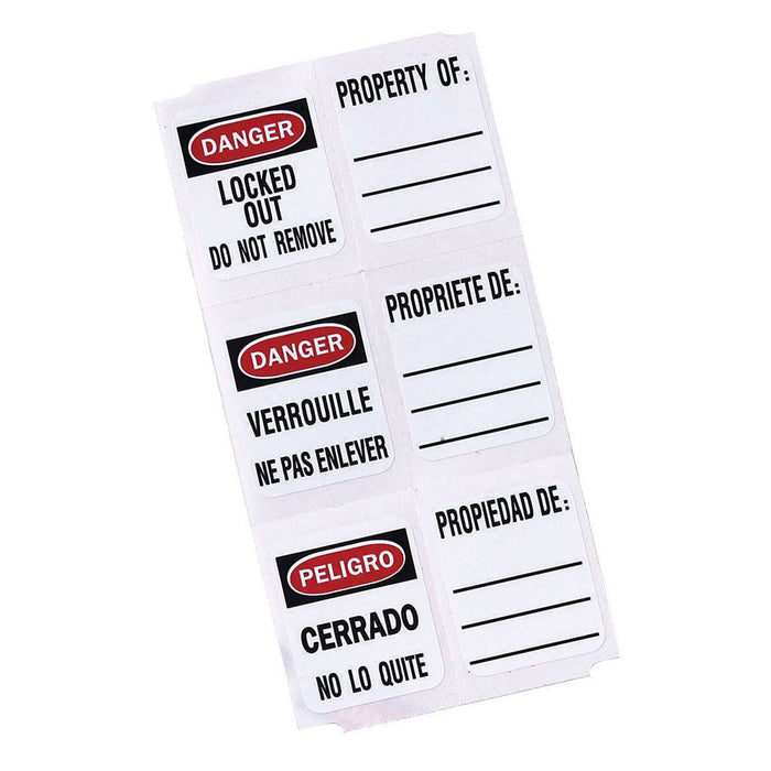Master Lock S140 Write-on Padlock Labels, North American English, Spanish and French-Other Security Device-Master Lock-S140-MasterLocks.com