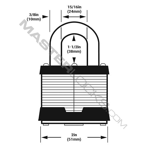 Master Lock 5 Laminated Steel Padlock 2in (51mm) Wide-Keyed-Master Lock-MasterLocks.com