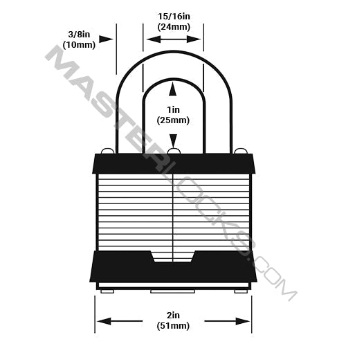 Master Lock 5 Laminated Steel Padlock 2in (51mm) Wide-Keyed-Master Lock-MasterLocks.com