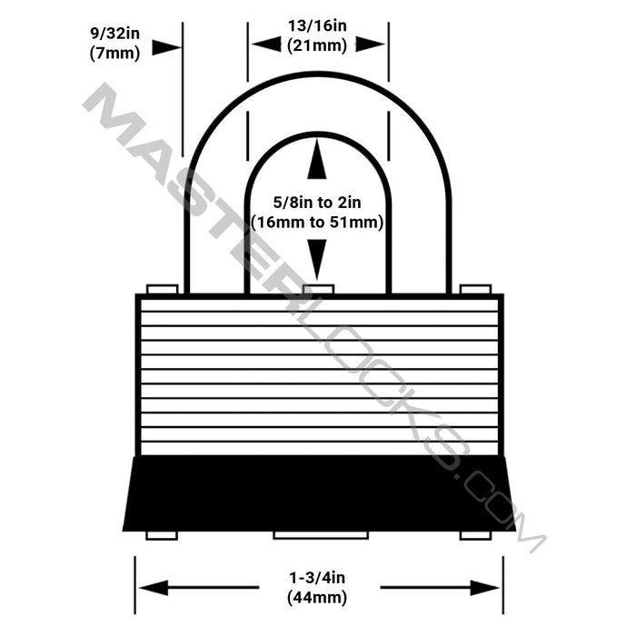 Master Lock 510D Laminated Steel Warded Padlock with Adjustable Shackle 1-3/4in (44mm) Wide-Keyed-Master Lock-510D-MasterLocks.com