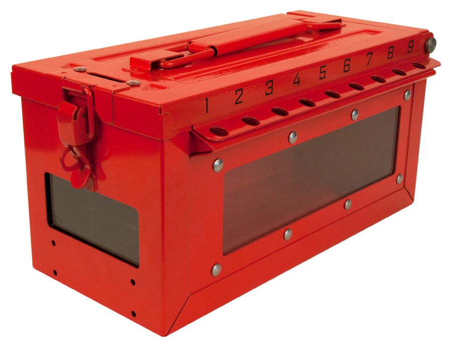 Master Lock S601 Portable Group Lockout Box with Key & Side Window