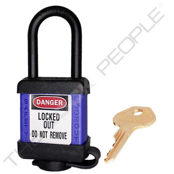 Master Lock 406COV Padlock with Plastic Cover 1-1/2in (38mm) wide-Master Lock-Keyed Alike-Blue-406KABLUCOV-MasterLocks.com