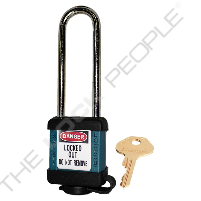 Master Lock 410COV Padlock with Plastic Cover 1-1/2in (38mm) wide-Master Lock-Keyed Different-3in-410LTTEALCOV-MasterLocks.com