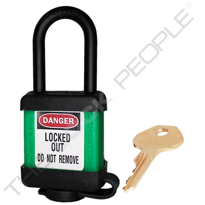 Master Lock 406COV Padlock with Plastic Cover 1-1/2in (38mm) wide-Master Lock-Master Keyed-Green-406MKGRNCOV-MasterLocks.com