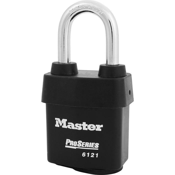 Master Lock 6121 ProSeries® Weather Tough® Laminated Steel Rekeyable Padlock 2-1/8in (54mm) Wide-Keyed-Master Lock-Black-Keyed Alike-6121KALF-MasterLocks.com