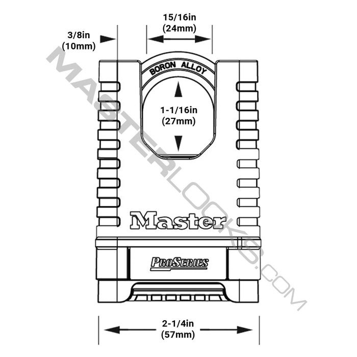 Master Lock 1177 ProSeries® Shrouded Brass Resettable Combination Padlock 2-1/4in (57mm) Wide-Keyed-Master Lock-1-1/16in (27mm)-1177-MasterLocks.com