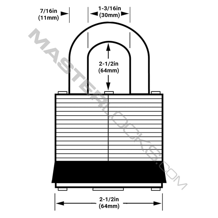 Master Lock 15SSTLJ 2-1/2in (64mm) Wide Laminated Stainless Steel Padlock with 2-1/2in (64mm) Shackle, 2 Pack-Keyed-Master Lock-15SSTLJ-MasterLocks.com