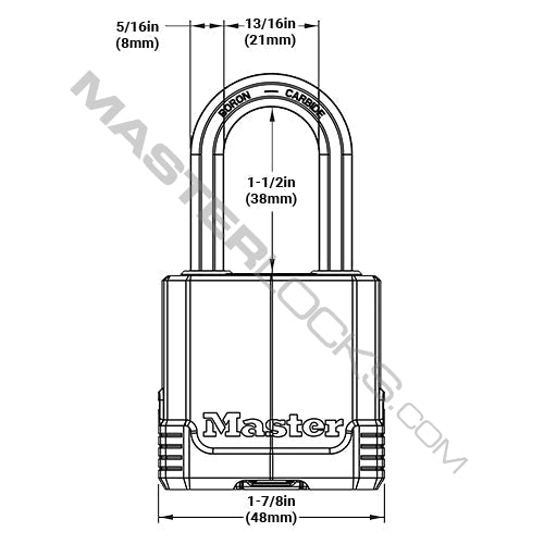 Master Lock M115KALF 1-7/8in (48mm) Wide Magnum® Covered Laminated Steel Padlock-Master Lock-MasterLocks.com