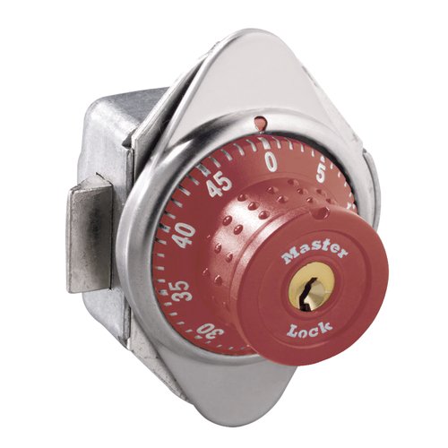 Master Lock 1652MD Built-In Combination Lock with Green Metal Dial Single Point Latch Lockers - Hinged on Right-Master Lock-Red-1652MDRED-MasterLocks.com