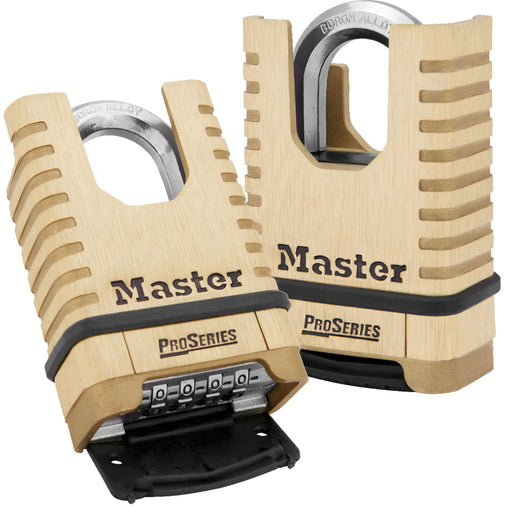 Master Lock 1177 ProSeries® Shrouded Brass Resettable Combination Padlock 2-1/4in (57mm) Wide-Keyed-Master Lock-1-1/16in (27mm)-1177-MasterLocks.com