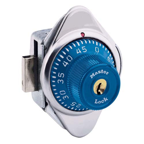 Master Lock 1630MD Built-In Combination Lock with Metal Dial for Lift Handle Lockers - Hinged on Right-Master Lock-Blue-1630MDBLU-MasterLocks.com