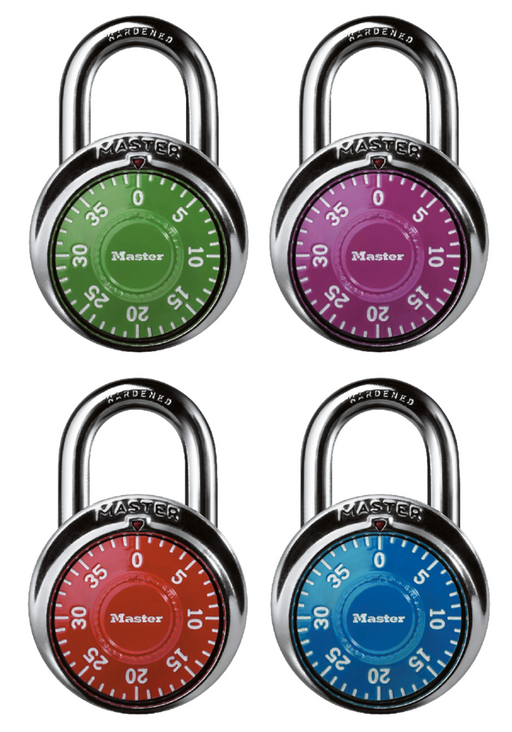 Master Lock 1505D Combination Dial Padlock; Assorted Colors 1-7/8in (48mm) Wide-Combination-Master Lock-1505D-MasterLocks.com