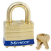 Master Lock 2B Laminated Brass Padlock with Brass Shackle 1-3/4in (44mm) wide-Master Lock-Keyed Alike-15/16in-2KAB-MasterLocks.com