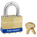 Master Lock 2 Laminated Brass Padlock 1-3/4in (44mm) Wide-Keyed-Master Lock-Blue-Keyed Alike-2KA-MasterLocks.com