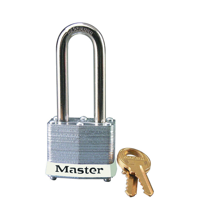 Master Lock 3 Laminated Steel Padlock 1-9/16in (40mm) Wide-Keyed-Master Lock-White-Keyed Alike-3KALHWHT-MasterLocks.com