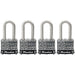 Master Lock 3SSQ 1-9/16in (40mm) Wide Laminated Stainless Steel Padlock with 1-1/2in (38mm) Shackle; 4 Pack-Keyed-Master Lock-3SSQLF-MasterLocks.com