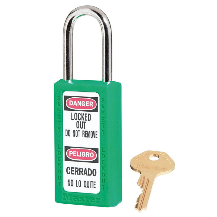Master Lock 411AST Multicolored 8-Pack of Zenex™ Thermoplastic Safety Padlock, 1-1/2in (38mm) Wide with 1-1/2in (38mm) Tall Shackle-Keyed-Master Lock-411AST-MasterLocks.com