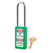 Master Lock 411 Zenex™ Thermoplastic Safety Padlock, 1-1/2in (38mm) Wide with 1-1/2in (38mm) Tall Shackle-Keyed-Master Lock-Green-Keyed Alike-411KALTGRN-MasterLocks.com