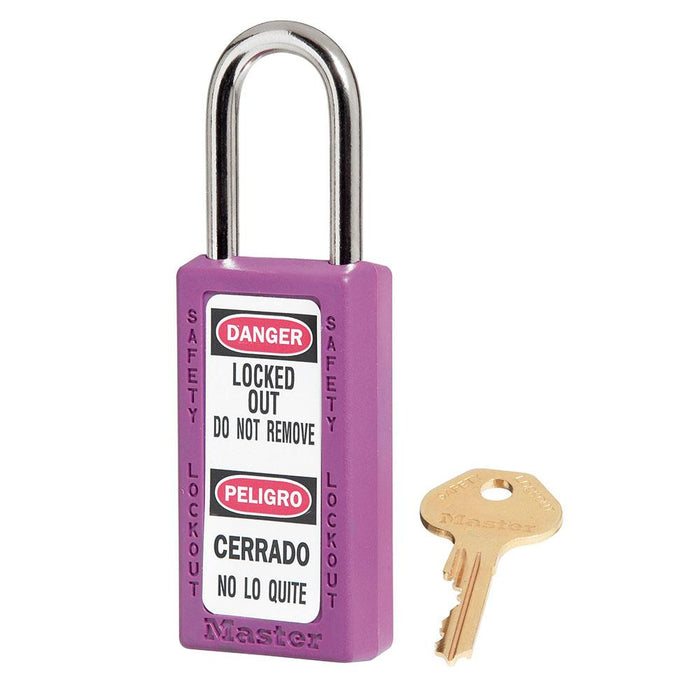 Master Lock 411AST Multicolored 8-Pack of Zenex™ Thermoplastic Safety Padlock, 1-1/2in (38mm) Wide with 1-1/2in (38mm) Tall Shackle-Keyed-Master Lock-411AST-MasterLocks.com