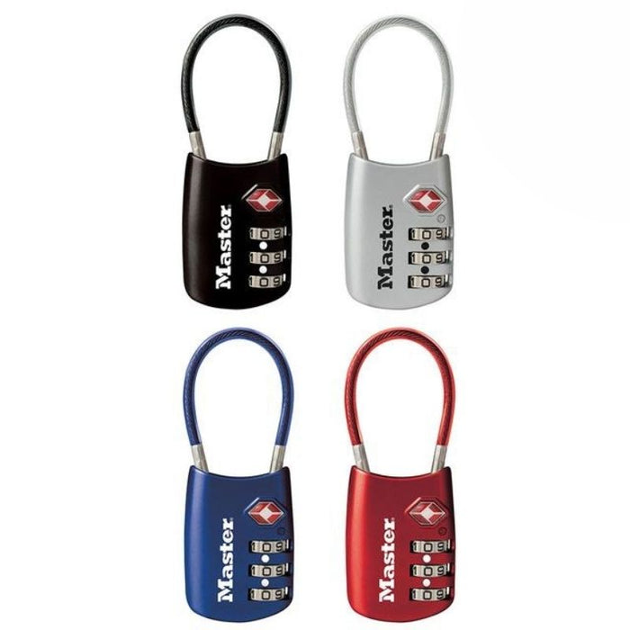 Master Lock 4688D Set Your Own Combination TSA-Accepted Luggage Lock with Flexible Shackle; Assorted Colors 1-3/16in (30mm) Wide-Combination-Master Lock-4688D-MasterLocks.com