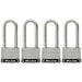 Master Lock 5SSQ 2in (51mm) Wide Laminated Stainless Steel Padlock with 2-1/2in (64mm) Shackle; 4 Pack-Keyed-Master Lock-5SSQLJ-MasterLocks.com