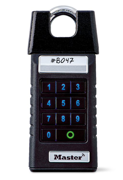 Master Lock 6400SHENT Bluetooth® Shrouded Shackle Padlock for Business Applications-Digital/Electronic-Master Lock-6400SHENT-MasterLocks.com