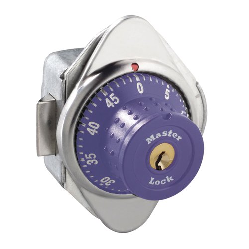 Master Lock 1654MD Built-In Combination Lock with Metal Dial for Horizontal Latch Box Lockers - Hinged on Right-Master Lock-Purple-1654MDPRP-MasterLocks.com