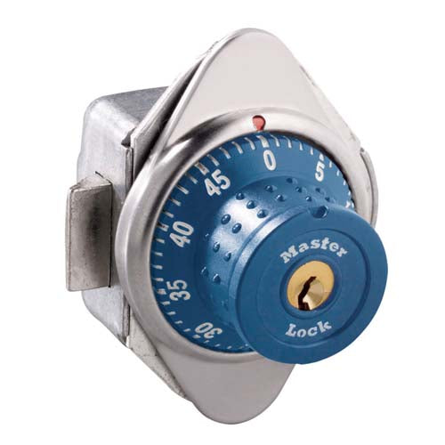Master Lock 1652MD Built-In Combination Lock with Green Metal Dial Single Point Latch Lockers - Hinged on Right-Master Lock-Blue-1652MDBLU-MasterLocks.com