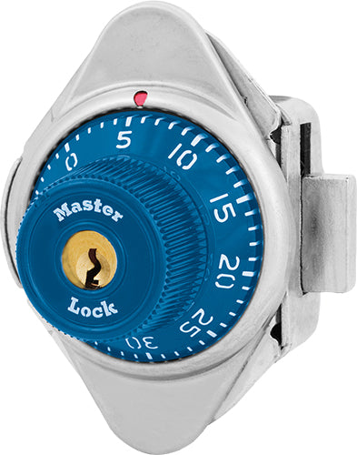 Master Lock 1631MD Built-In Combination Lock with Metal Dial for Lift Handle Lockers - Hinged on Left-Master Lock-Blue-1631MDBLU-MasterLocks.com