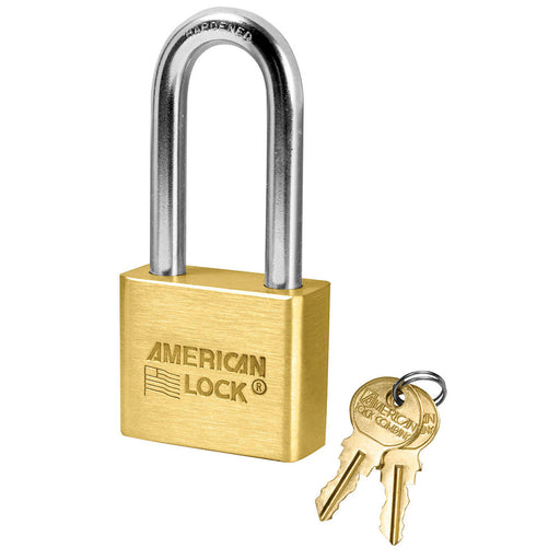American Lock AL51 1-3/4in (44mm) Solid Brass Blade Tumbler Padlock with 2in (51mm) Shackle-Keyed-American Lock-Keyed Different-AL51-MasterLocks.com