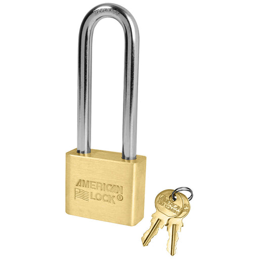 American Lock AL52 1-3/4in (44mm) Solid Brass Blade Tumbler Padlock with 3in (76mm) Shackle-Keyed-American Lock-Keyed Different-AL52-MasterLocks.com