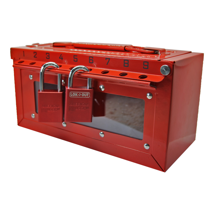 Master Lock S601 Portable Group Lockout Box with Key & Side Window-Master Lock-S601-MasterLocks.com