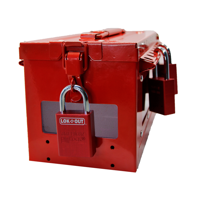 Master Lock S601 Portable Group Lockout Box with Key & Side Window-Master Lock-S601-MasterLocks.com